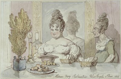 Signora Véry, ristoratrice. Palais Royal a Parigi da Thomas Rowlandson