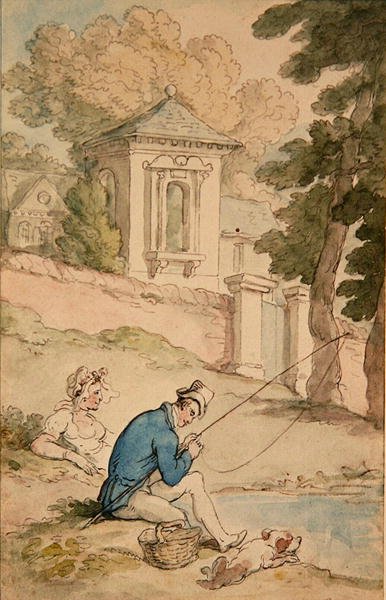 Uomo che pesca, c.1780 da Thomas Rowlandson