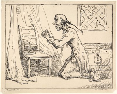 Uomo in preghiera da Thomas Rowlandson