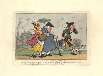 Uomo e donna persi in campagna durante una tempesta notturna da Thomas Rowlandson