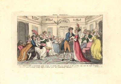 Uomo costretto a baciare una donna brutta a una festa da ballo da Thomas Rowlandson