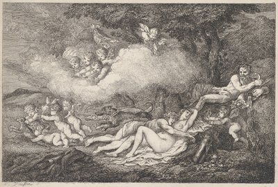 Marte e Venere dormiente con putti da Thomas Rowlandson
