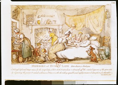 Miserie della vita umana: dialogo introduttivo, pubblicato da R. Ackermann, 1807 da Thomas Rowlandson