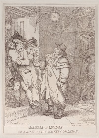 Le miserie di Londra, ovvero un cocchiere di Hackney scontroso e impertinente da Thomas Rowlandson