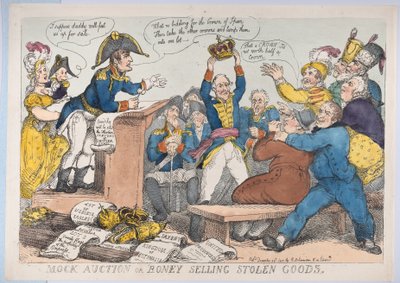 Asta finta o Boney che vende merce rubata da Thomas Rowlandson