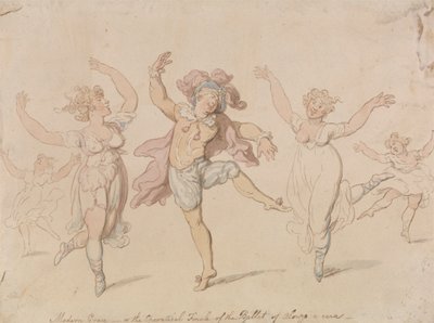 Grazia moderna...Il balletto di Alonzo e Cara da Thomas Rowlandson