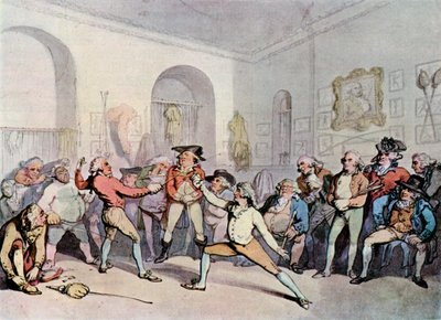 Accademia di scherma di Mr H Angelos da Thomas Rowlandson