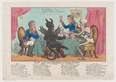 Nap e i suoi amici nella loro gloria, 1 ottobre 1808 da Thomas Rowlandson