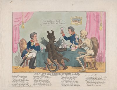 Nap e i suoi amici nella loro gloria, 1 ottobre 1813 da Thomas Rowlandson