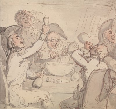 Ufficiali della Marina e una ciotola di punch da Thomas Rowlandson