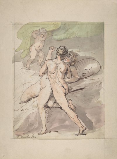 Coppia nuda che si abbraccia da Thomas Rowlandson