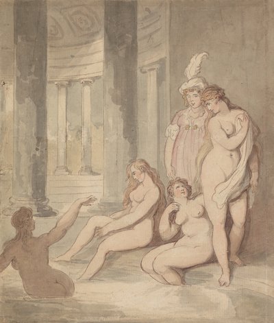 Ninfe in un bagno romano da Thomas Rowlandson