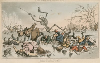 Su ghiaccio fragile, il pattino ronzante, diventa uno strumento del destino da Thomas Rowlandson