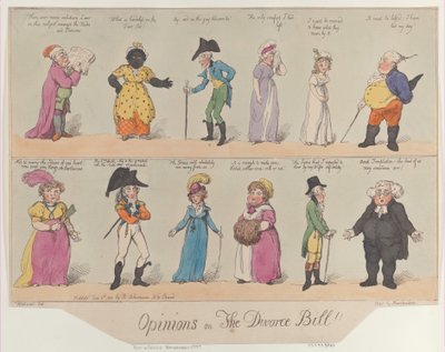 Opinioni sul disegno di legge sul divorzio!!, 2 giugno 1800 da Thomas Rowlandson