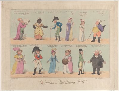 Opinioni sul disegno di legge sul divorzio!!, 2 giugno 1800 da Thomas Rowlandson
