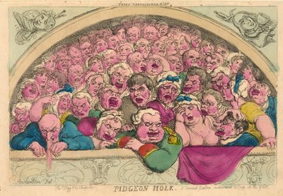Pidgeon Hole, un espediente del giardino del convento per rinchiudere gli dei, 1811 da Thomas Rowlandson