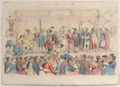 Piatto 14: Lo Spettacolo di Richardson, dal Mondo in Miniatura da Thomas Rowlandson