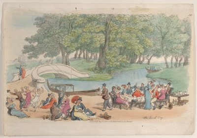 Piatto 30: Il giorno sociale, da Il mondo in miniatura, 1816 da Thomas Rowlandson