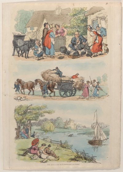 Piatto 9, da Il mondo in miniatura, 1816 da Thomas Rowlandson