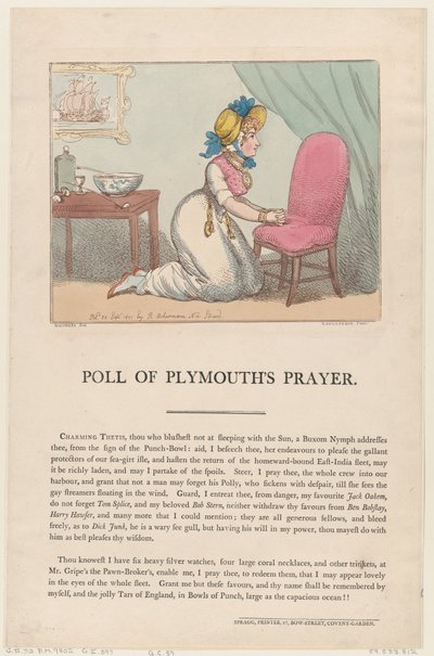 La preghiera di Poll di Plymouth, 20 settembre 1801 da Thomas Rowlandson