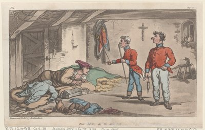 Povero Johnny nella lista dei malati, da Le avventure militari di Johnny Newcome, 1815 da Thomas Rowlandson