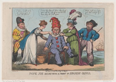Papa Joe Riceve un Trattamento di Olive Spagnole da Thomas Rowlandson