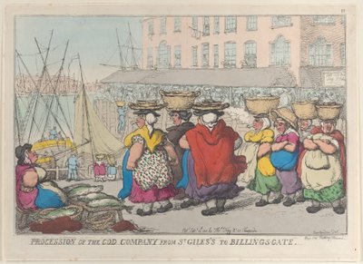 Processione della compagnia del merluzzo da St. Giles a Billingsgate da Thomas Rowlandson
