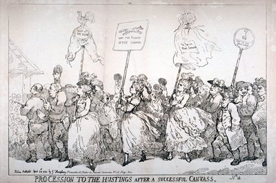 Processione alle urne dopo una campagna elettorale di successo, no:14, 1784 da Thomas Rowlandson