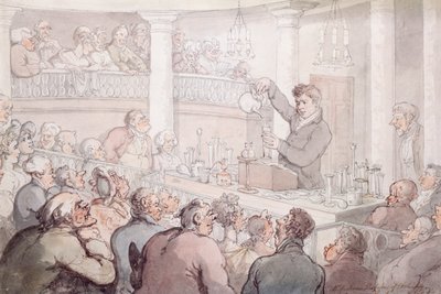 Il professor F. Accum che tiene una lezione al Surrey Institute, Londra, 1809 da Thomas Rowlandson