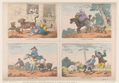 Tacchino spennato, maiale collard, frattaglie di vitello e pancetta arrugginita da Thomas Rowlandson