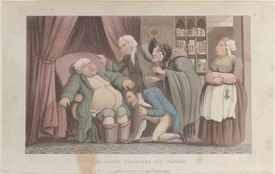 Quae Genus scopre suo padre, da The History of Johnny Quae Genus, 1 gennaio 1822 da Thomas Rowlandson