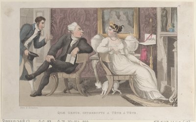 Quae Genus interrompe un tête-à-tête, dalla Storia di Johnny Quae Genus da Thomas Rowlandson