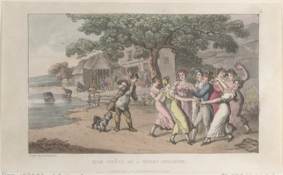 Quae Genus alla tosatura delle pecore, dalla Storia di Johnny Quae Genus da Thomas Rowlandson