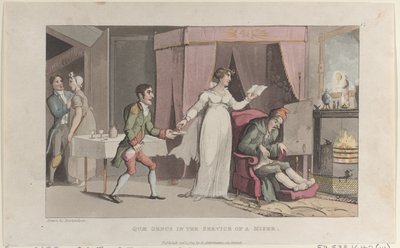 Quae Genus al servizio di un avaro, dalla Storia di Johnny Quae Genus, T..., 1 ottobre 1821 da Thomas Rowlandson