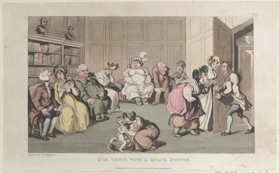 Quae Genus con un medico ciarlatano, da The History of Johnny Quae Genus, The Lit..., 1 ottobre 1821 da Thomas Rowlandson