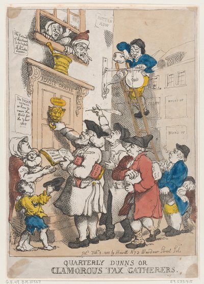 Esattori trimestrali o esattori di tasse clamorosi da Thomas Rowlandson