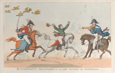 Trasparenza di R. Ackermann sulla vittoria di Waterloo, 1 giugno 1815 da Thomas Rowlandson