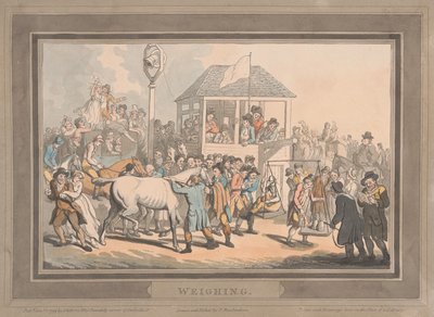 Corse [set da sei]:  2. Pesatura da Thomas Rowlandson