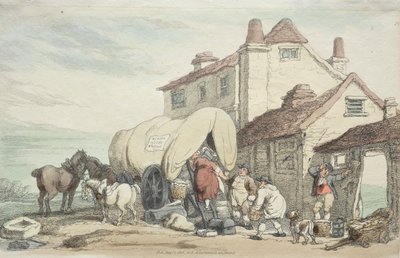 Richardsons Show: Un carro volante, 1816 da Thomas Rowlandson
