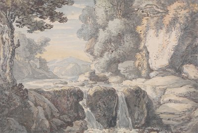 Paesaggio fluviale con una cascata da Thomas Rowlandson