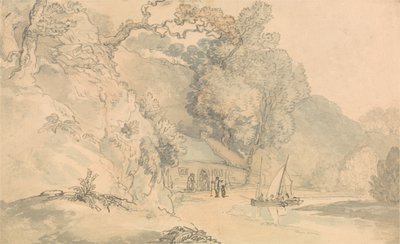 Scena fluviale con piccole imbarcazioni da Thomas Rowlandson
