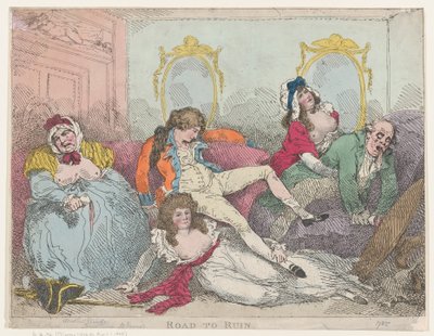 Strada verso la rovina, 1785 da Thomas Rowlandson