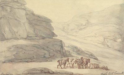 Scena rocciosa sulla costa nord della Cornovaglia da Thomas Rowlandson