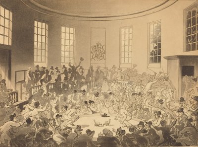 Royal Cock Pit, pubblicato 1808 da Thomas Rowlandson