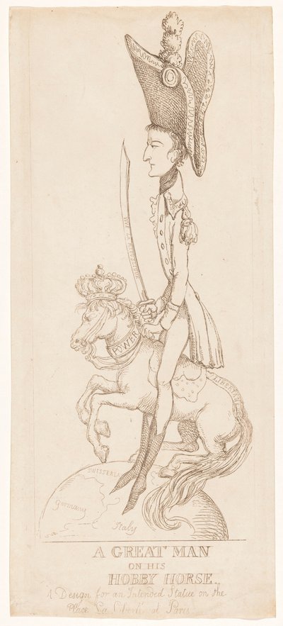 Statua equestre di Napoleone, 1804 da Thomas Rowlandson