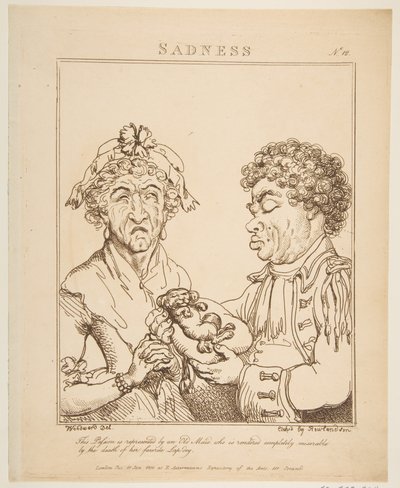 Tristezza Le Brun travestito, o caricature delle passioni da Thomas Rowlandson
