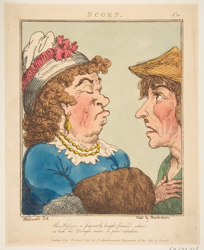 Disprezzo Le Brun Travestito, o Caricature delle Passioni, 21 gennaio 1800 da Thomas Rowlandson