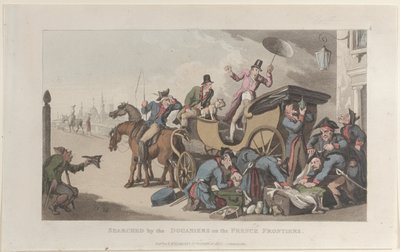 Perquisito dai doganieri alle frontiere francesi, dal Journal of Sentimental Travels in... da Thomas Rowlandson