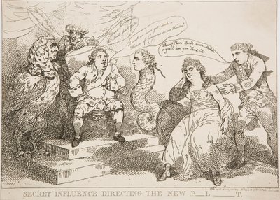 Influenza segreta che dirige il nuovo P-l-t da Thomas Rowlandson