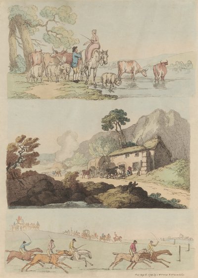 Set di sedici: Contorni di figure e paesaggi da Thomas Rowlandson